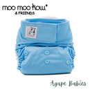 Moo Moo Kow Cloth Diaper One Size Aplix - Sky Blue