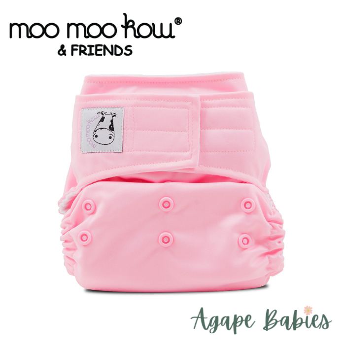 Moo Moo Kow Cloth Diaper One Size Aplix - Sweet Pink