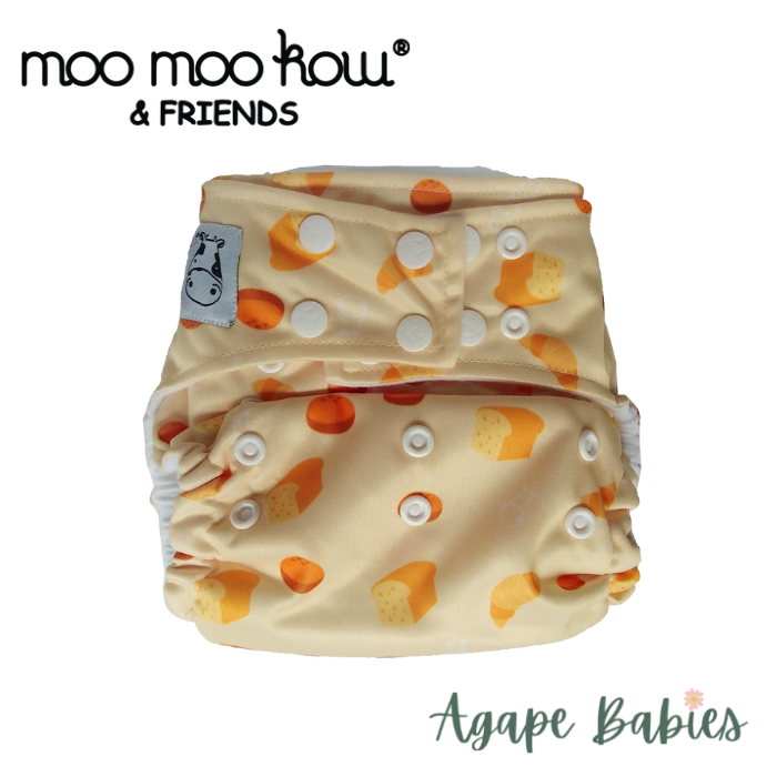 Moo Moo Kow One Size Pocket Diapers Snap - Bread