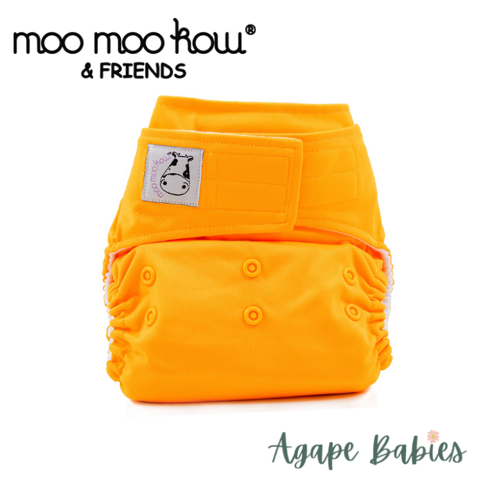 Moo Moo Kow One Size Pocket Diapers Snap - Light Orange
