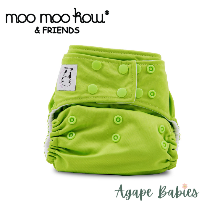 Moo Moo Kow One Size Pocket Diapers Snap - Mint Green