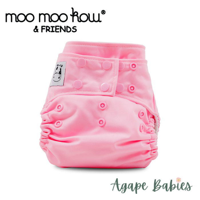 Moo Moo Kow One Size Pocket Diapers Snap - Sweet Pink