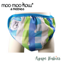Moo Moo Kow One Size Swim Diaper - Checkers with Blue Border