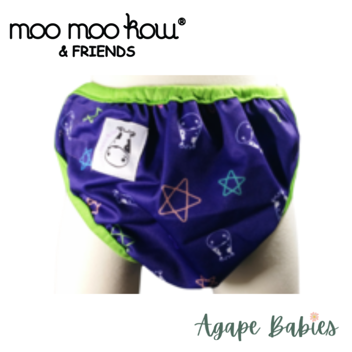 Moo Moo Kow One Size Swim Diaper - Color Star with Green Border