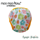 Moo Moo Kow One Size Swim Diaper - Mooky Flower with Yellow Border