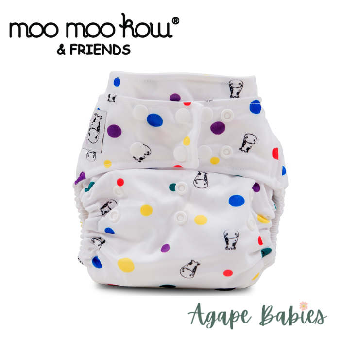 Moo Moo Kow Bamboo Cloth Diaper One Size Snap - Dot Dot
