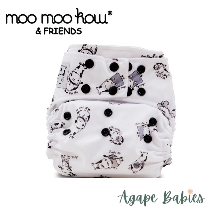 Moo Moo Kow Bamboo Cloth Diaper One Size Snap - Moo Family