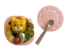 Mother's Corn Sunny Silicone Suction Bowl with Lid - Pink