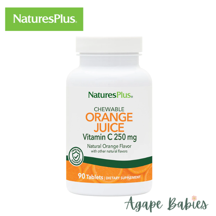 Nature's Plus Orange Juice Vitamin C 250 mg Chewable, 90 tabs.