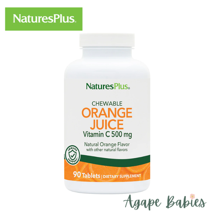 Nature's Plus Orange Juice Vitamin C 500 mg Chewable, 90 tabs.