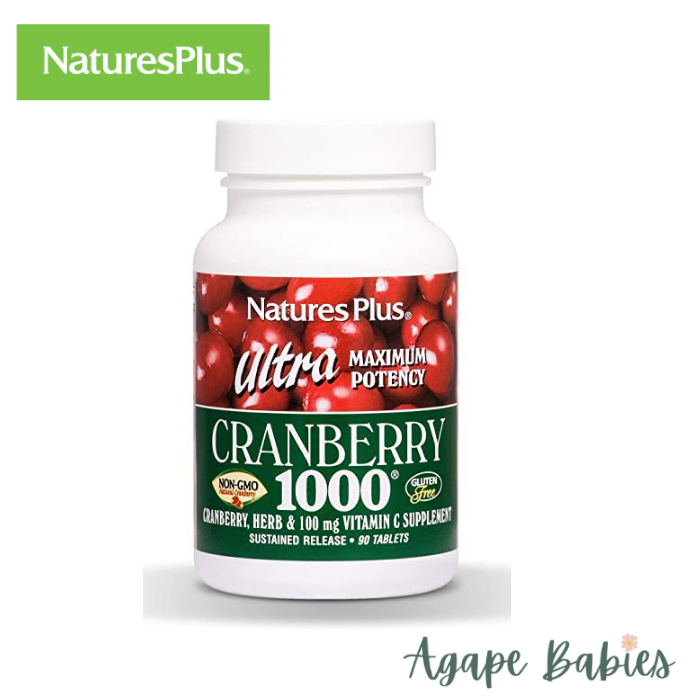 Nature's Plus Ultra Cranberry 1000 S/R w/Vit C & Herbs, 60 tabs.
