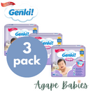 Nepia Genki Mega Pack Tape Diapers M75 (3 Packs / Cartoon) - FOC Showa Baby Wipes 99.5% Water 80s x 3packs