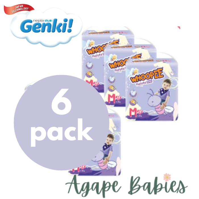 Nepia Oji Whoopee Pants M58 (6 Packs / Cartoon) - FOC Showa Baby Wipes 99.5% Water 80s x 3packs