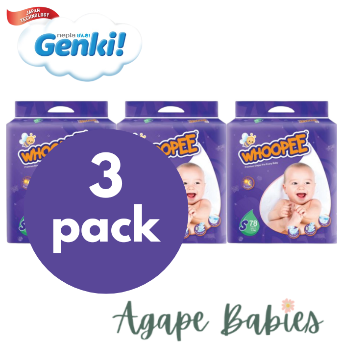 Nepia Oji Whoopee Tape Diapers S78 (3 Packs / Cartoon) - FOC Showa Baby Wipes 99.5% Water 80s x 3packs