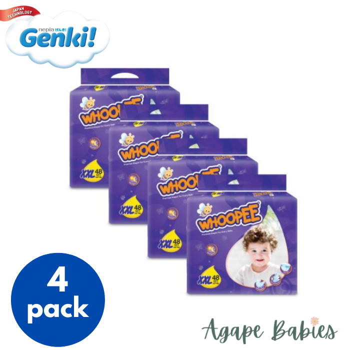 Nepia Oji Whoopee Tape Diapers XXL48 (4 Packs / Cartoon) - FOC Showa Baby Wipes 99.5% Water 80s x 3packs