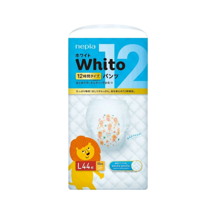 Nepia Whito Pants (3 Packs/Cartoon)  L44 12H - FOC Showa Baby Wipes 99.5% Water 80s x 3packs