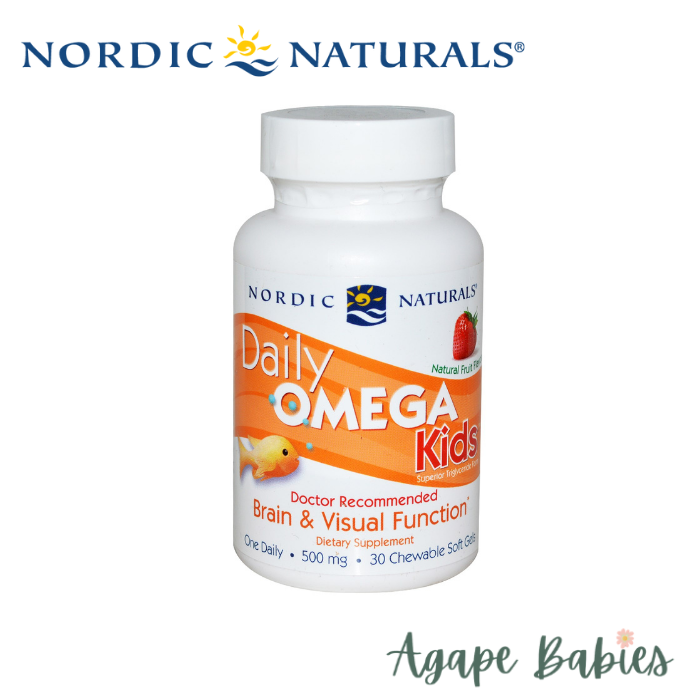 Nordic Naturals, Daily Omega Kids, Natural Fruit Flavor, 500 mg, 30 Chewable Soft Gels
