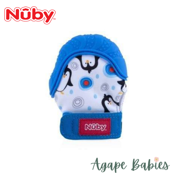 Nuby Happy Hands Teething Mitten With Silicone - Tipsy Penguins