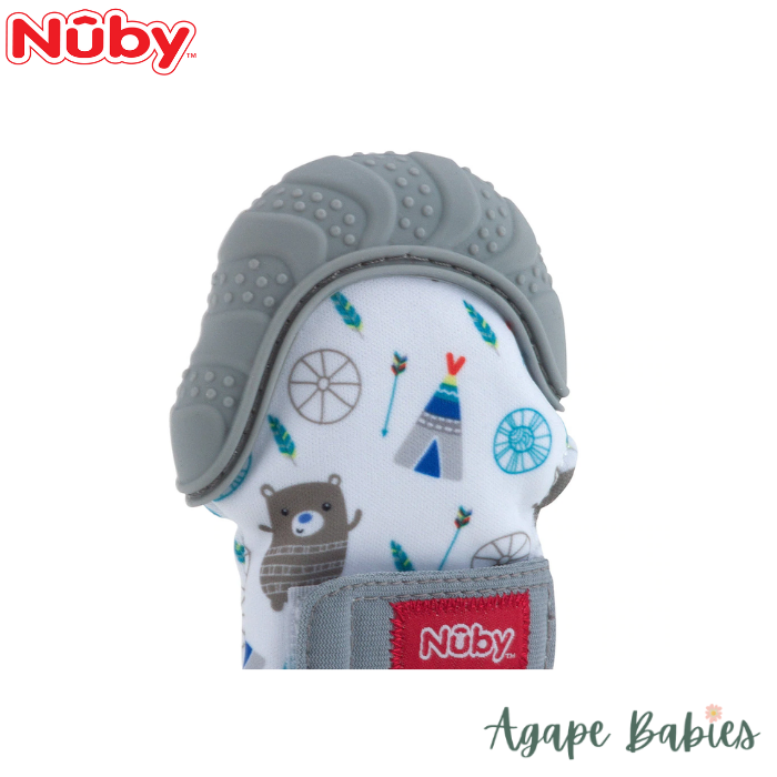 Nuby Happy Hands Teething Mitten With Silicone - Comanche Track Bear