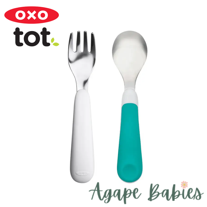 OXO TOT Fork & Spoon Set - Teal