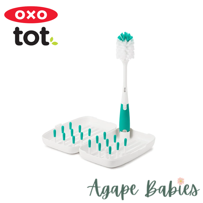 OXO Tot On-The-Go Drying Rack & Bottle Brush - Teal