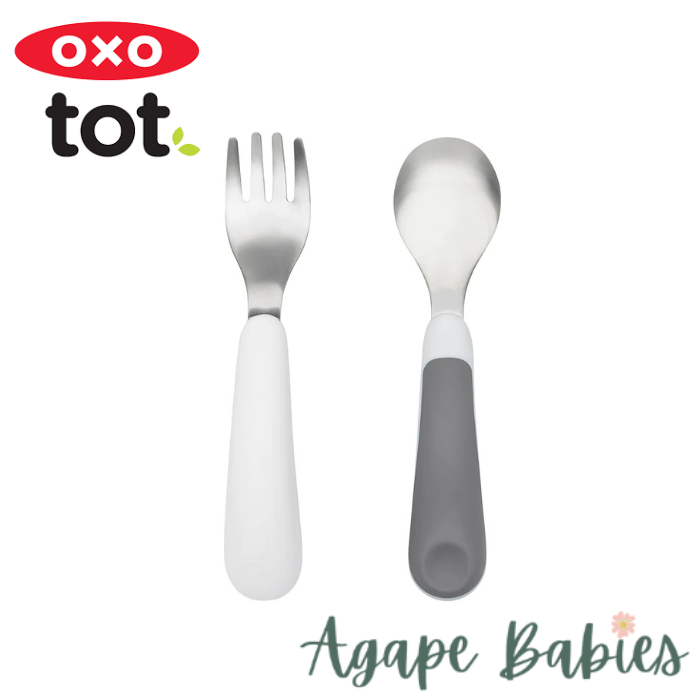 OXO TOT Fork & Spoon Set - Grey