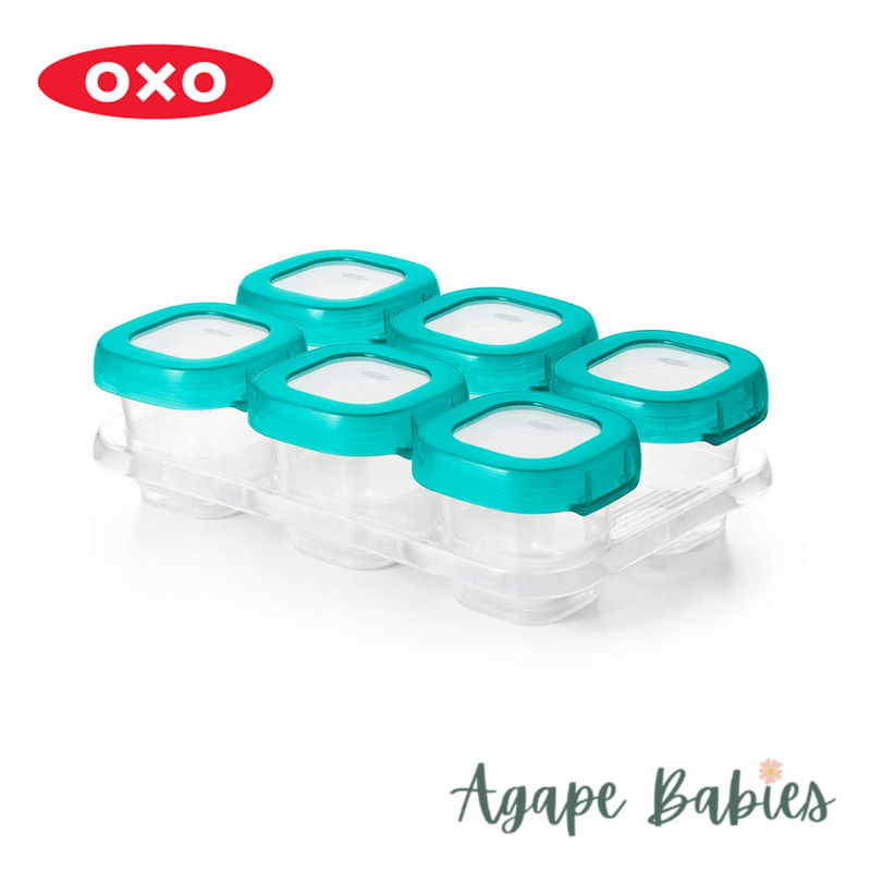 OXO TOT Baby Blocks Freezer Storage Containers Set 2oz/60ml - Teal