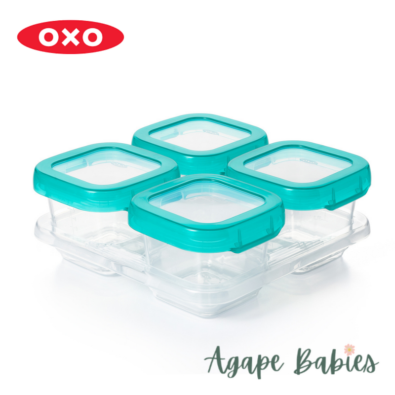 OXO TOT Baby Blocks Freezer Storage Containers Set 6oz/180ml - Teal