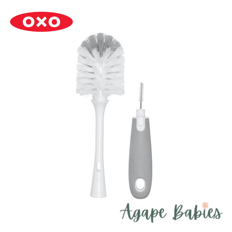 OXO Tot Bottle Brush With Detail Cleaner & Stand - Grey
