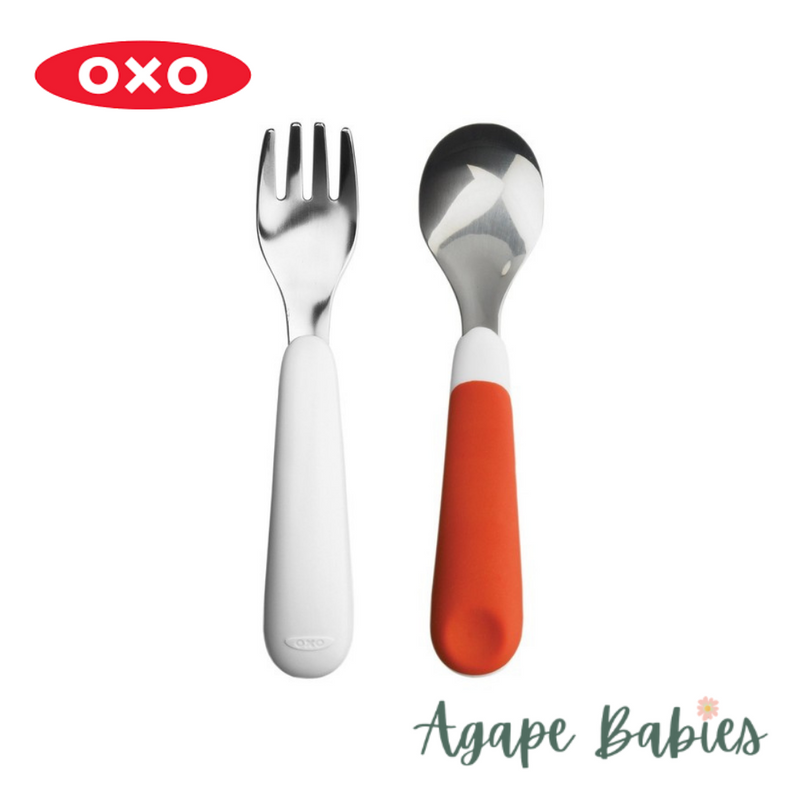 OXO Fork & Spoon Set - Aqua/Pink/Green/Orange
