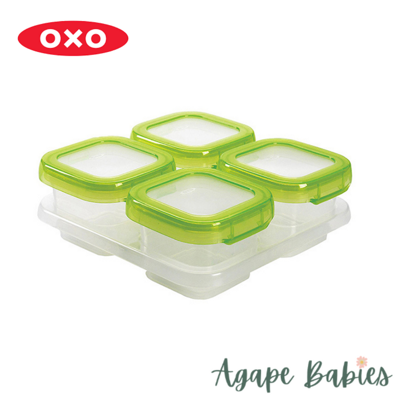 OXO TOT Baby Blocks Freezer Storage Containers Set 4oz/120ml - Green