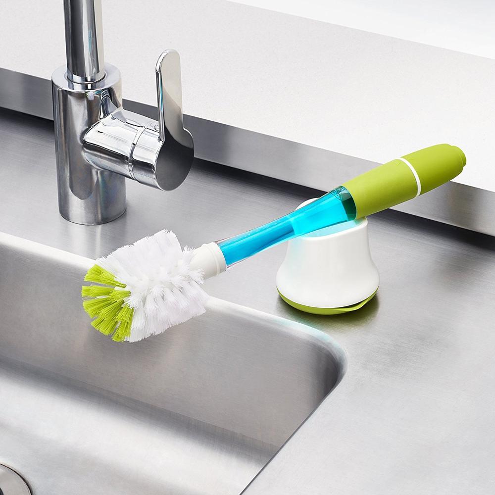 OXO Tot Soap Dispensing Bottle Brush With Stand Teal