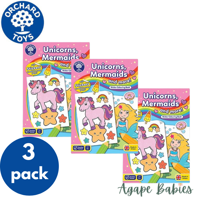 [3-Pack] Orchard Toys - Unicorns, Mermaids and More Colouring Book - Age 3+