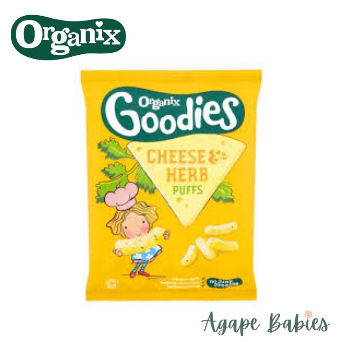 Organix Goodies Organic Cheese & Herb Puffs, 4 x 15 g. Exp: 03/18