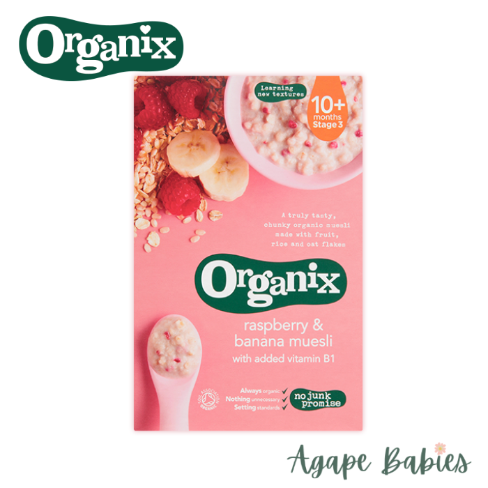 Organix Organic Cereal - Raspberry & Banana Muesli, 200g Exp: 08/21