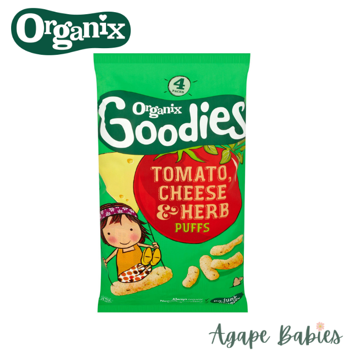 Organix Goodies Organic Tomato, Cheese & Herb Puffs, 4 x 15 g. Exp: 11/17