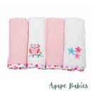 OWEN 4pc Terry Washcloth Set - 100% Cotton - 7 Designs!