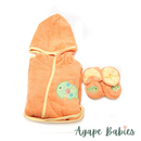 OWEN 2pc Bathrobe & Booties Set - 100% cotton-Yellow Fish