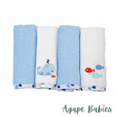 OWEN 4pc Terry Washcloth Set - 100% Cotton - 7 Designs!