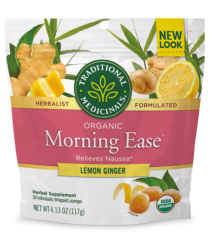 [Bundle Of 4] Traditional Medicinals Morning Ease Lemon Ginger, 30 Lozenges