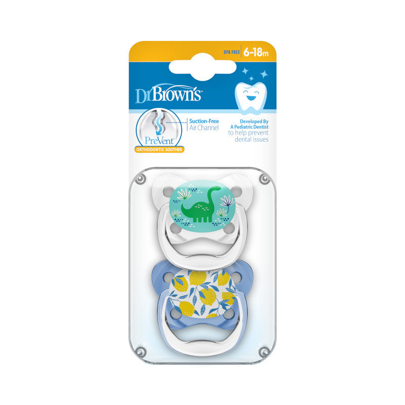 [Bundle Of 2] Dr. Brown’s Prevent Butterfly Shield Pacifier - Stage 2 * 6-12m - Blue, 2-Pack