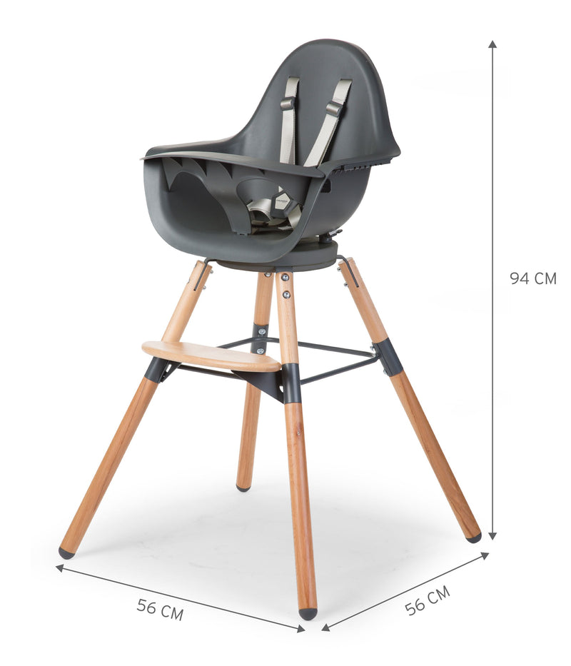 [1 yr local warranty] Childhome Evolu One.80° High Chair - Natural Anthracite