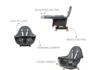 [1 yr local warranty] Childhome Evolu One.80° High Chair - Natural Anthracite