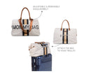 Childhome Mommy Bag Nursery Bag - Off White with Black/Gold Stripes