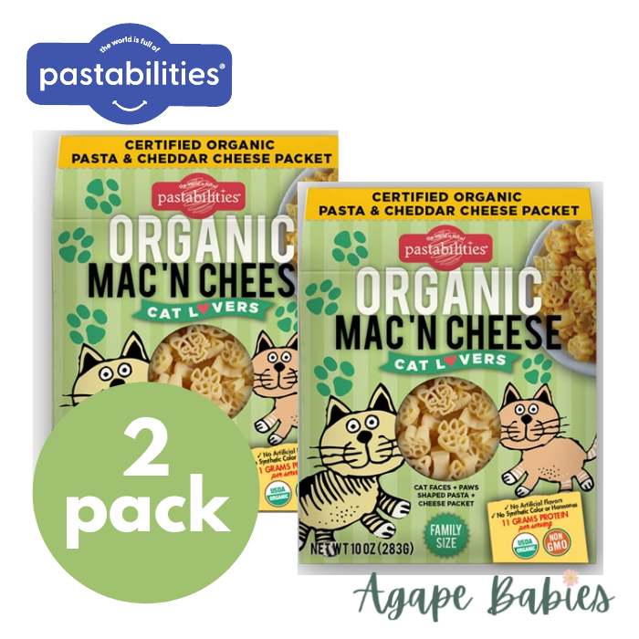 [2-Pack] Pastabilities Organic Shaped Pasta (Mac N Cheese) 284g - Cat Lovers