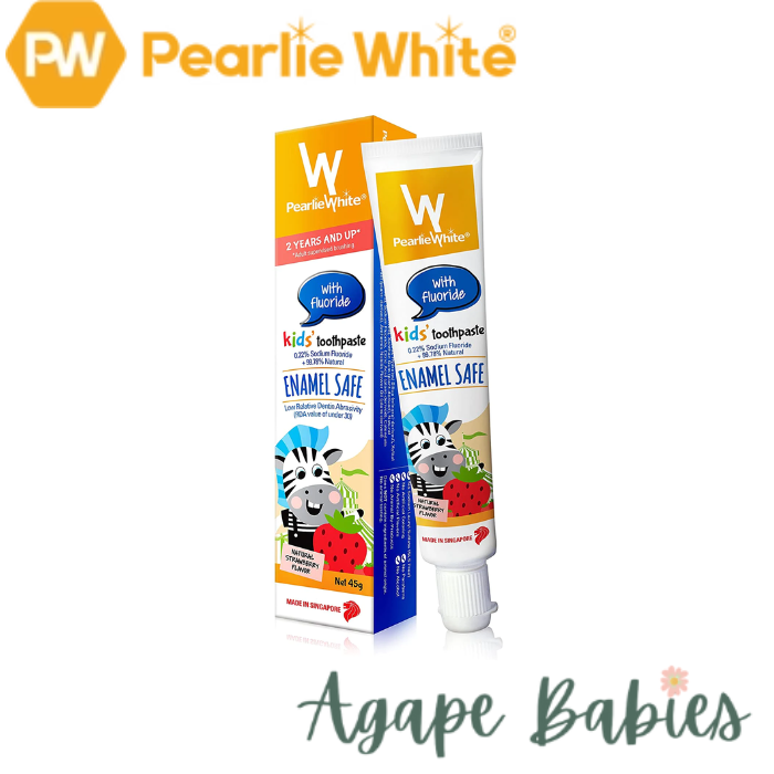 Pearlie White Enamel Safe Kids' Toothpaste with Fluoride, 45g - Exp:03/24