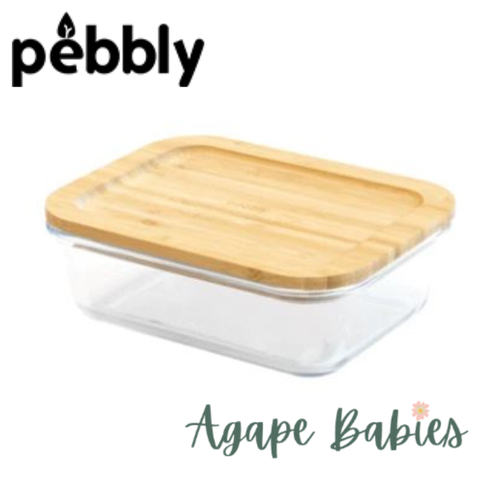 Pebbly Rectangular Glass Container - 1000ml