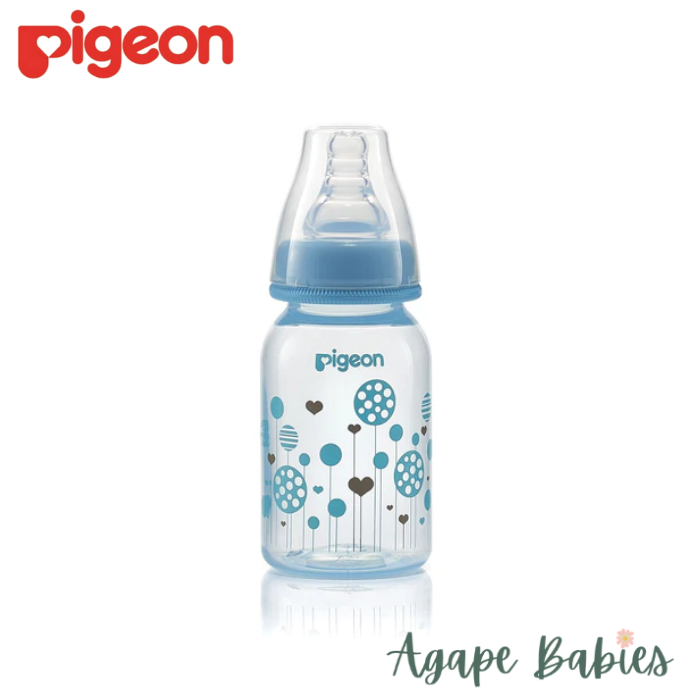 Pigeon Flexible Peristaltic Nipple Clear Nursing Bottle RPP 120Ml (Blue)
