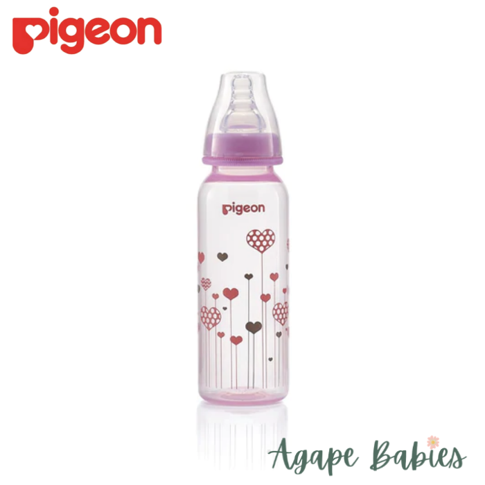 Pigeon Flexible Peristaltic Nipple Clear Nursing Bottle RPP 240Ml (M) (Pink)