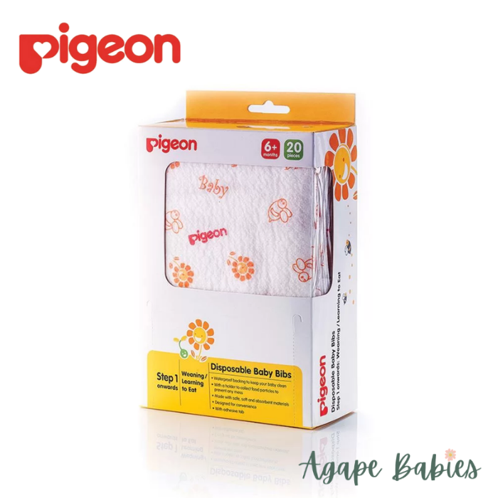 Pigeon Disposable Baby Bibs 20pc 6m+